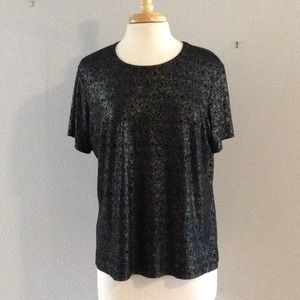 Jaclyn Smith Shimmer Black Top Size XL